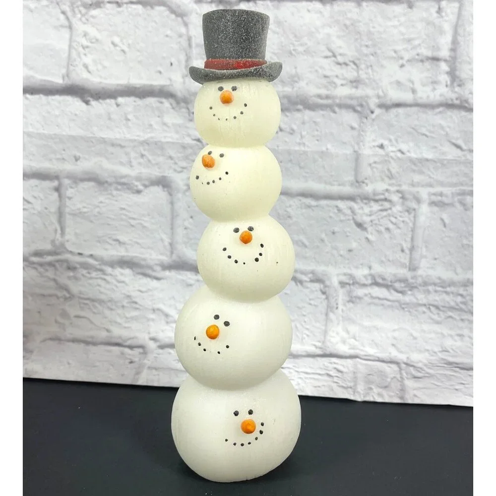 VTG Retro Stacked Snowman Light Works Totem Pole Christmas Holiday Illumination - Picture 2 of 16